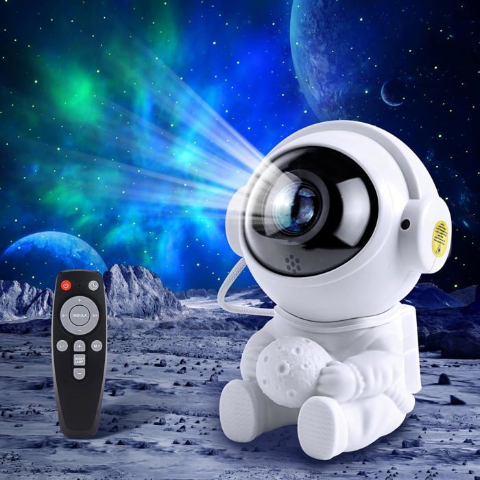 Astronaute Projecteur Galaxy Projecteur Ciel Etoile Projecteur Galaxie avec Nébuleuse et Étoile Minuterie Télécommande Rotation