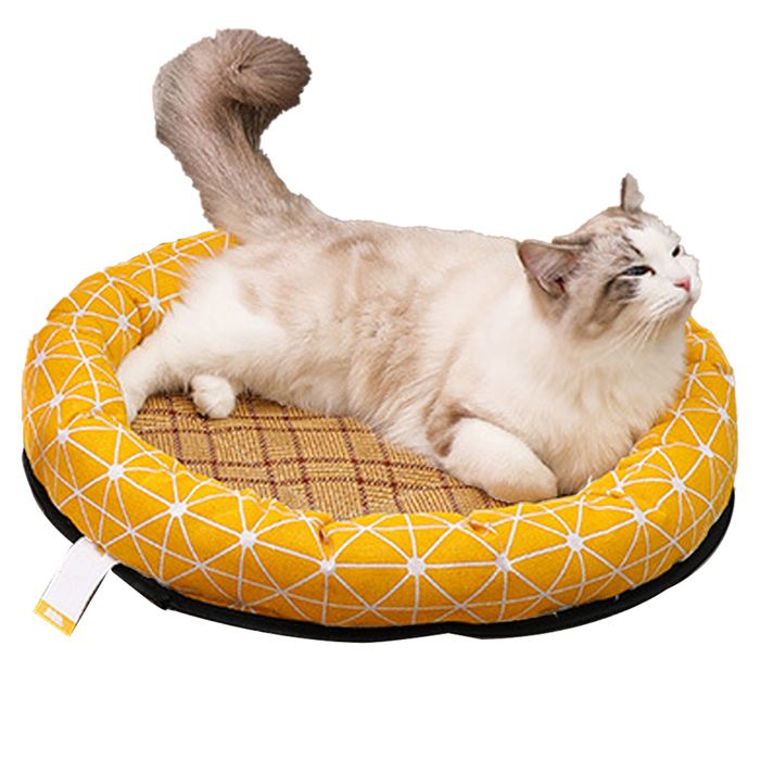 Coussin rafraîchissant pour chien coussin dété doux et respirant pour petit chien tapis rond antidérapant et lavable