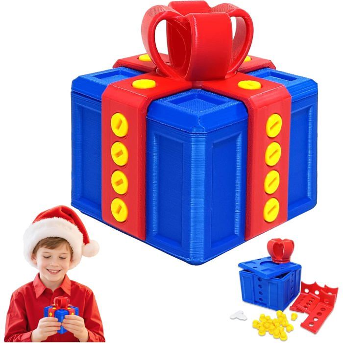 Boîte Cadeau Farce Avec 20 Vis – Puzzle à Dévisser – Couleurs Assorties – Pour Blague Anniversaire, Noël – Rangement Pour Petits Objets – Décoration Bureau