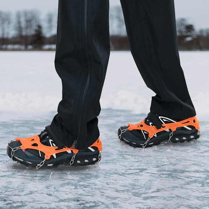 Crampons pour chaussures - vidaXL - 10 pointes - Orange - Taille S - Acier inoxydable - Élastomère thermoplastique