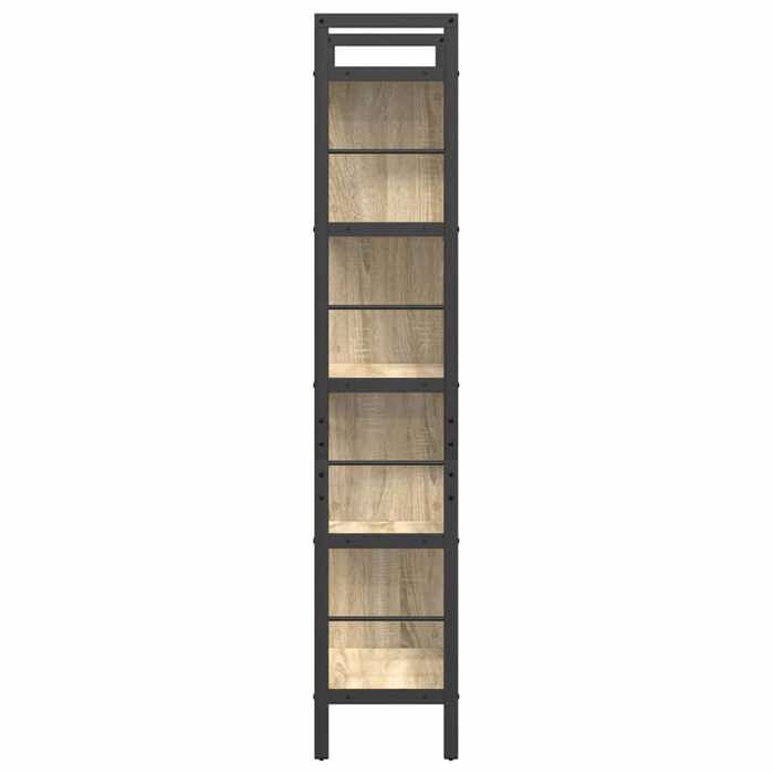 Bibliothèque SOLOMOON CHIC Étagère à livres - Pour salon - Chêne Sonoma 75x30x156 cm Bois dingénierie BB583