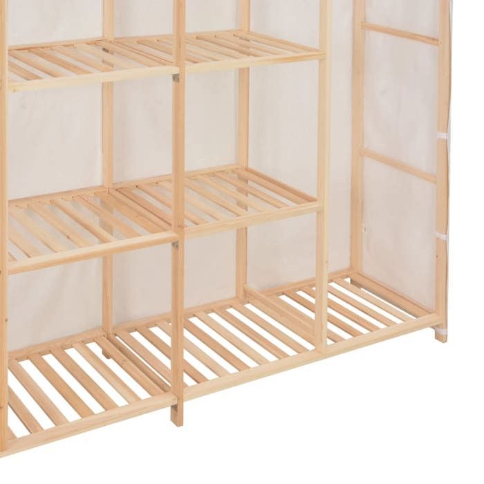 Moderne Garde-robe BURKE Armoire de chambre avec rangement Blanc 173x40x170 cm Tissu AA1875