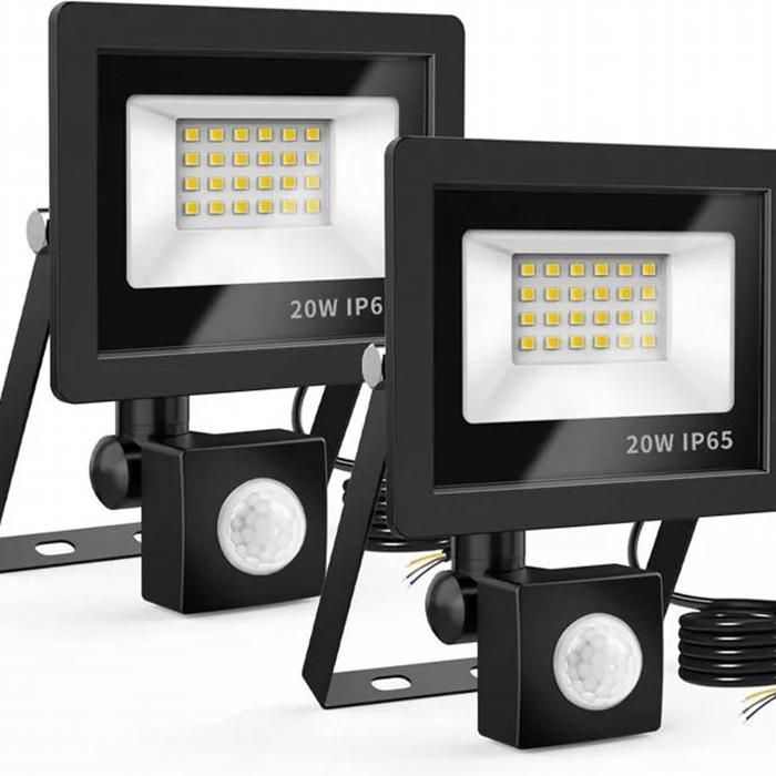 Projecteur LED détecteur de mouvement - Mis à Jour 2023 - 20W - IP65 - Paquet de 2 Projecteur LED détecteur de mouvement - Mis à Jour 2023 - 20W - IP65 - Paquet de 2
