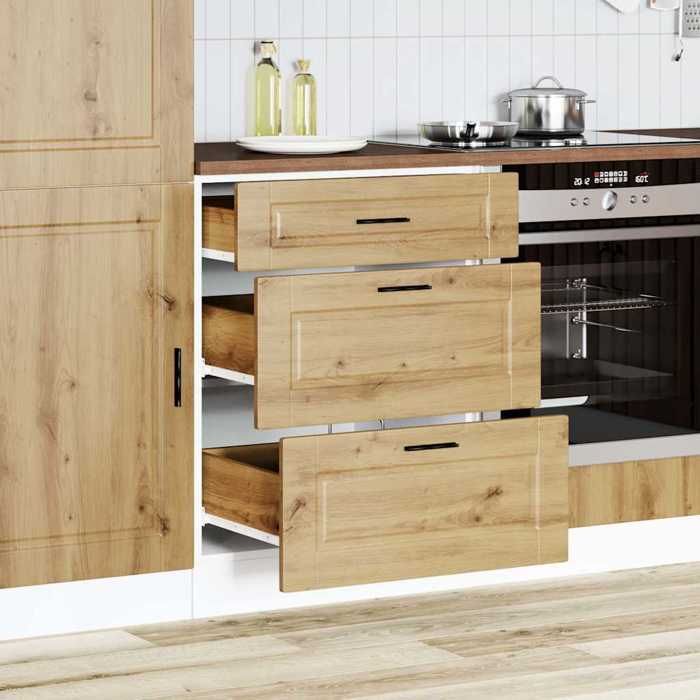 Hot Sale®Cabinet de cuisine(1 pcs) Armoire/Vitrine/Placard - SARAZYJ - meuble de cuisine - Porto chêne artisanal bois dingénierie -