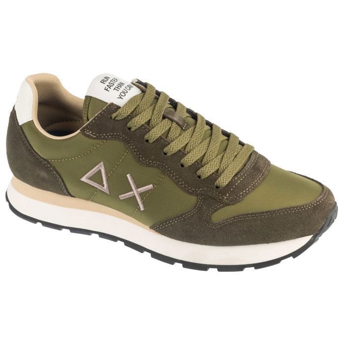 SUN68 Baskets homme - SUN68 - Tom Solid - Vert - Daim-Nubuck - Lacets