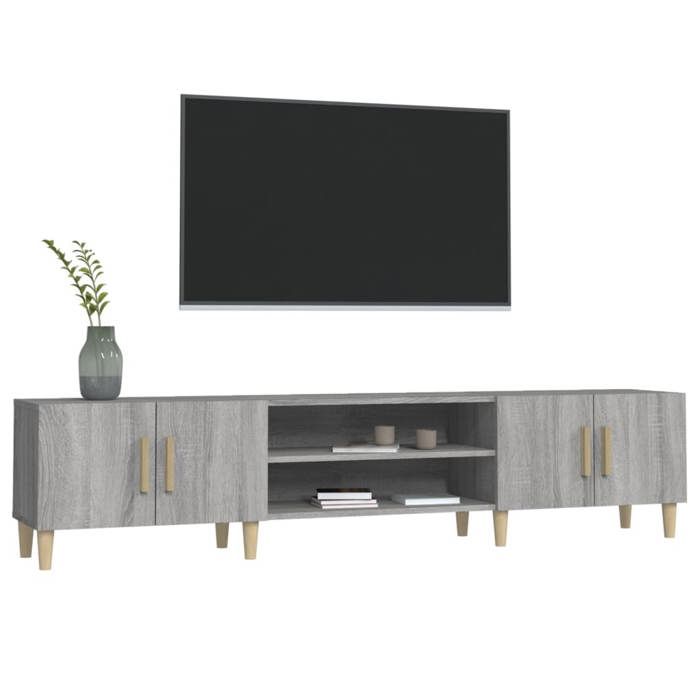 Cabinet TV - Gris - Meuble TV pour Télévision - 1 PC - sonoma gris 180x315x40 cm bois dingénierie T898