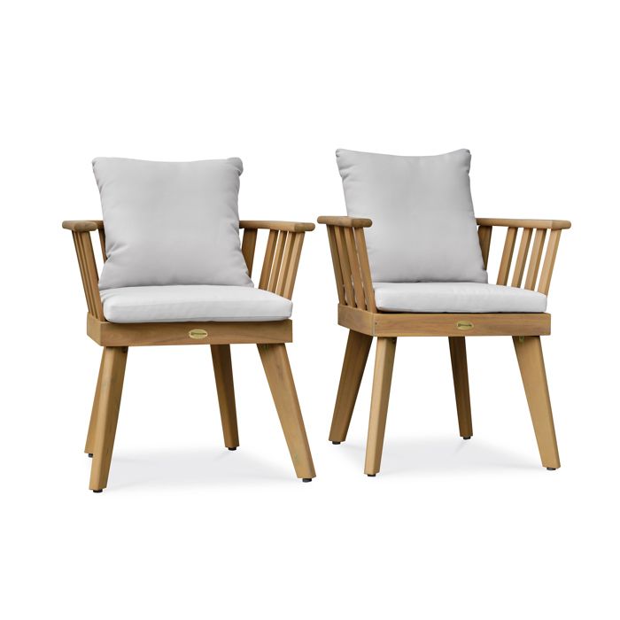 Lot de 2 fauteuils de jardin avec coussins - Marron - LISO Lot de 2 fauteuils de jardin avec coussins - Marron - LISO