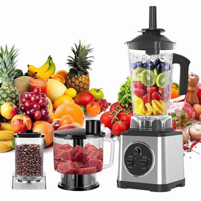 Blender multifonction professionnel - Mixeur 6000W - 2.5L+2L+0.8L - 15 Vitesses - Lames en acier inoxy - Sans BPA -Blender smoothie