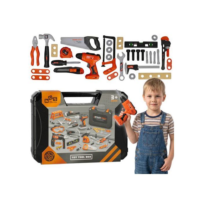 Kit de bricolage outils datelier pour enfants ensemble doutils dans une mallette jouet éducatif 3+