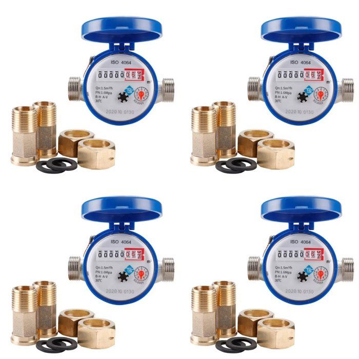 4X Compteur DEau Intelligent Pointeur Rotatif Mécanique Compteur DEau à Affichage Numérique Outils de Mesure de LEau
