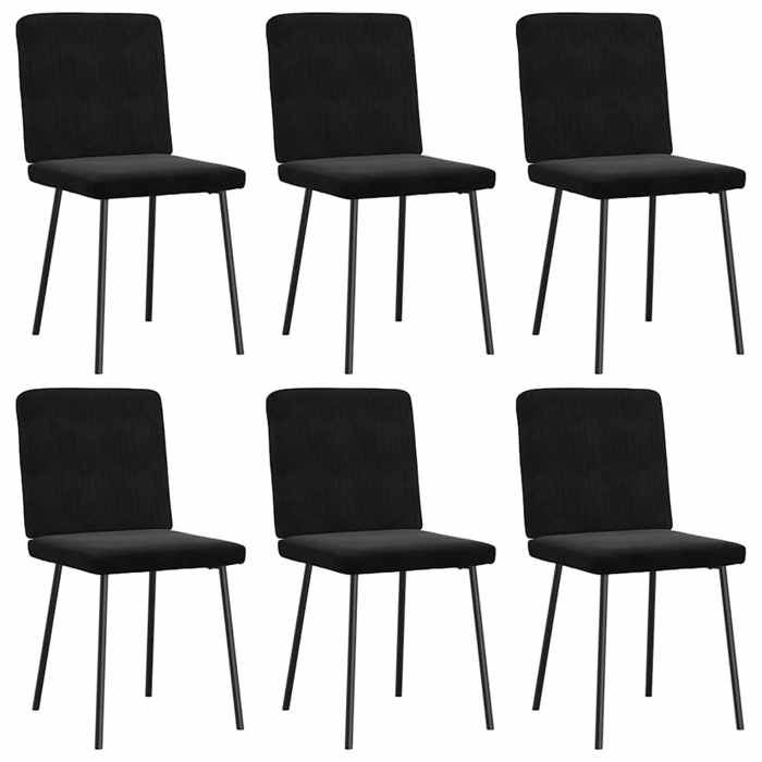 Chaise intérieure moderne vidaXL Fauteuils de cuisine lot de 6 noir velours(6763）