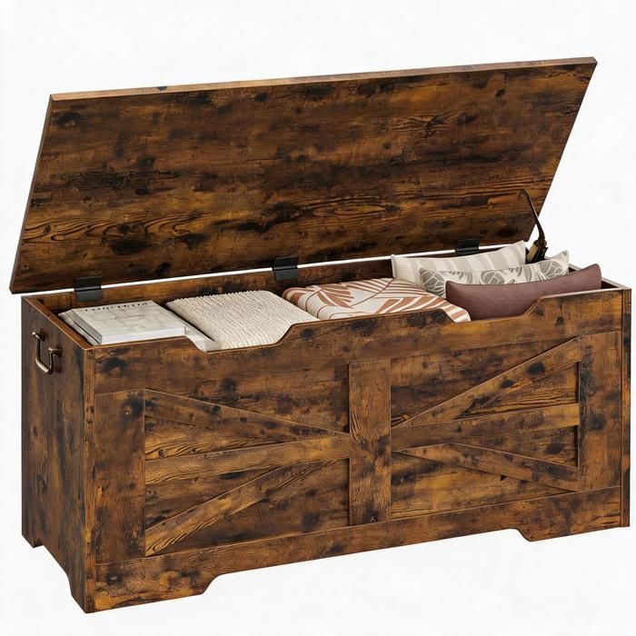 Meuble à Chaussures Banc d’Entrée Coffre de Rangement 1 Abattants - Pour chambre salon entrée - 100 cm - Vintage