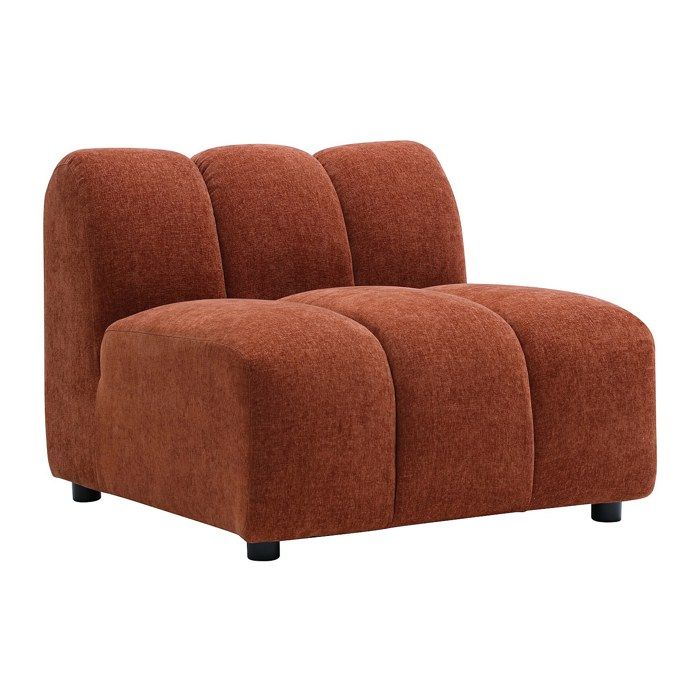 Fauteuil en tissu texturé terracotta JUTINI