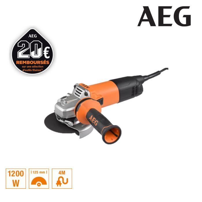 Meuleuse électrique AEG 1300W - Disque 125mm, Modèle WS13125-SXE, Neuve