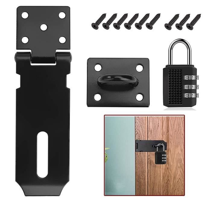 Loquet De Porte En Acier Inoxydable 10 Cm Avec Serrure Laiton - Sécurité Renforcée Pour Armoire, Abri De Jardin, Tiroir - 5