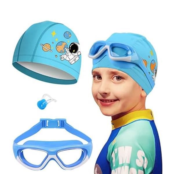 Lunette Piscine Enfant, APERIL Bonnet de Bain Enfant, Pince Nez Natation，3  en 1 pour Garçons 3 4 5 6 7 8 9 10 11 12 13 14 Ans - Cdiscount Sport