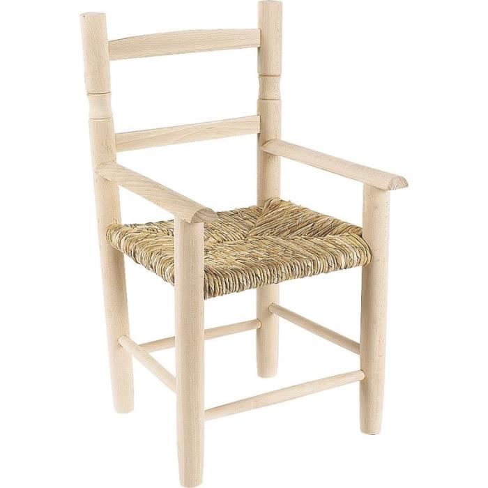 Chaise Enfant En Bois Brut Avec Accoudoir Cdiscount Puericulture Eveil Bebe