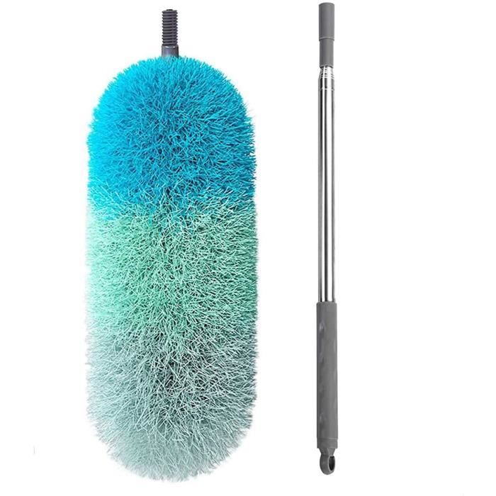 Plumeau Télescopique Microfibre - Longueur Réglable 25-252cm - Nettoyage Hauteur Et Recoins