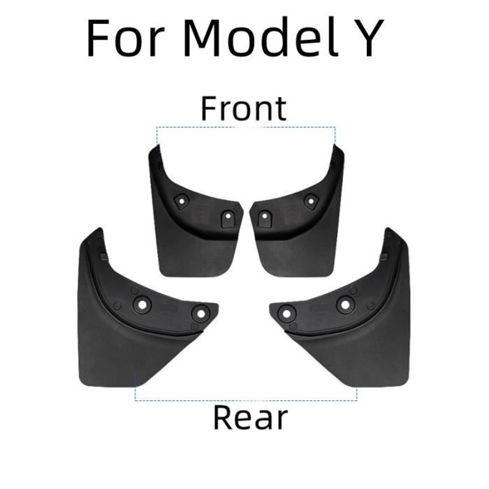 4 Parafanghi Auto Per Tesla Model Y 2020-2022 - Kit Paraspruzzi Invisibili, Gomma Composita, Antigraffio, Accessori Esterni - 2