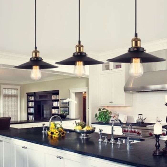 Uni Lustre Suspension 3 Lumieres Retro Lampe Suspendue