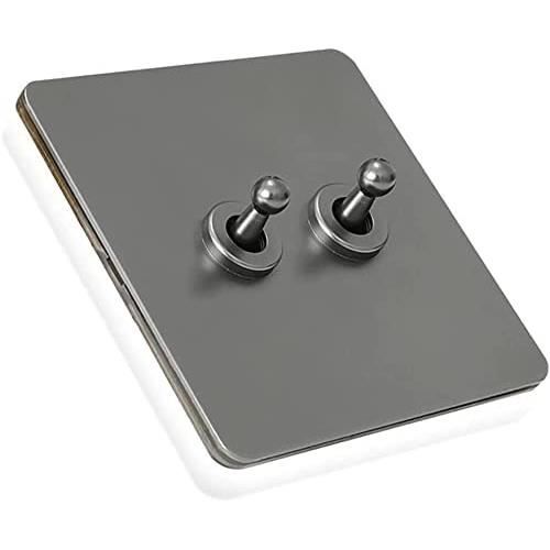 Interrupteur à Bascule Rétro Porcelaine Noire 10A 240V - Style Vintage Pour Maison