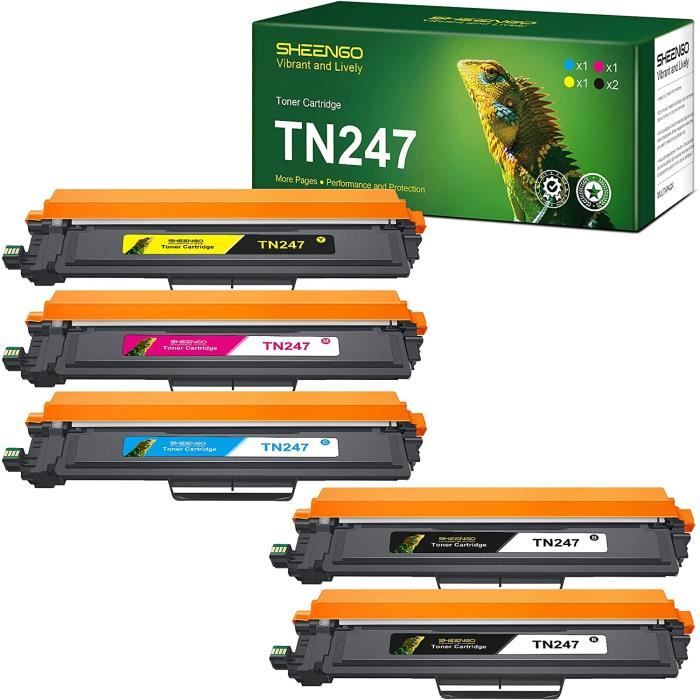 SHEENGO TN247 Compatible Cartouche de Toner Remplacement pour Brother TN-243CMYK  TN-247 MFC-L3750CDW DCP-L3550CDW MFC-L3730CD - Cdiscount Informatique