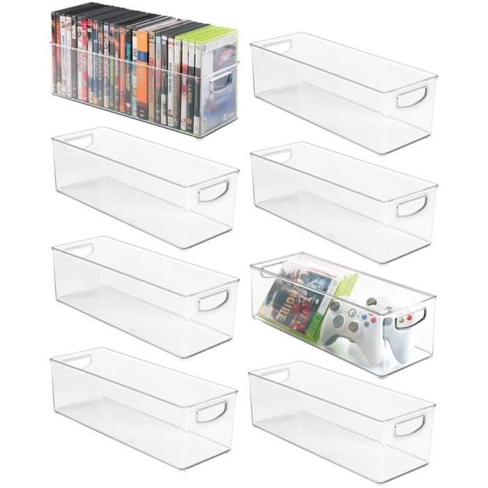 MDesign rangement DVD empilable avec poignee (lot de 8) caisse de rangement  pour DVD, CD et jeux video avec poignee rangeme - Cdiscount Informatique