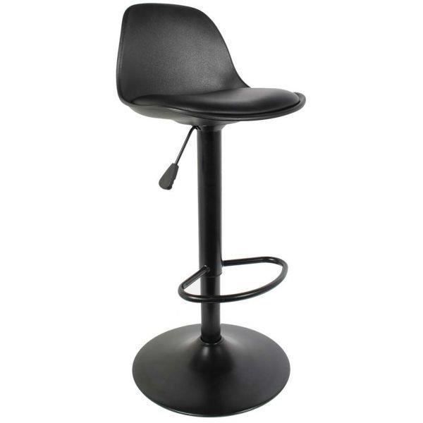 Tabouret De Bar Assise Rembourree Isak Noir Achat Vente Tabouret De Bar Cdiscount