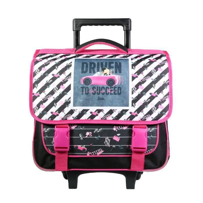 BAGTROTTER Cartable a roulettes 38 cm Barbie Voiture Rose et noir Cdiscount Bagagerie Maroquinerie