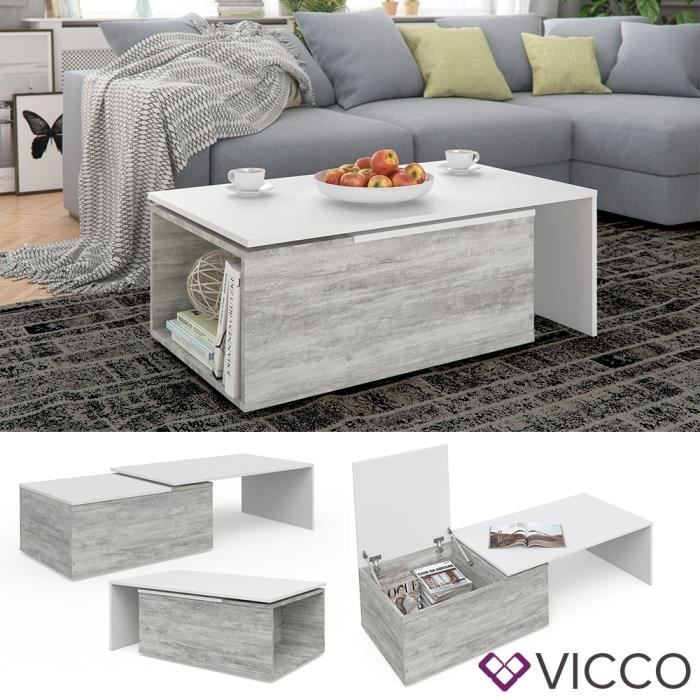 Table Basse Vicco Leo En Table Basse De Salon En Beton Blanc Achat Vente Table Basse Table Basse Vicco Leo En Cdiscount