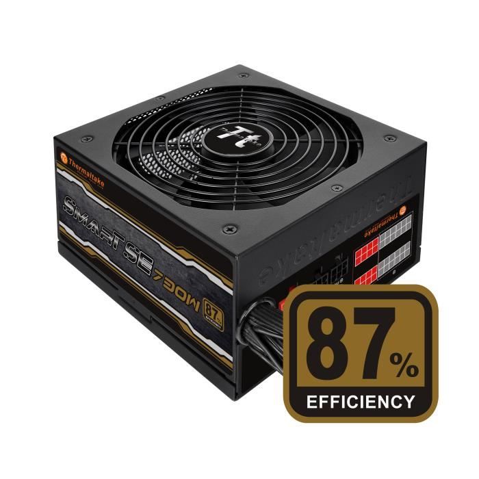 Thermaltake Alimentation PC SMART SE 730W – Semi-Modulaire – Rendement 87%