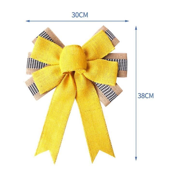 Nœuds de noël en toile de Jute et dentelle, nœuds ondulés, suspendus