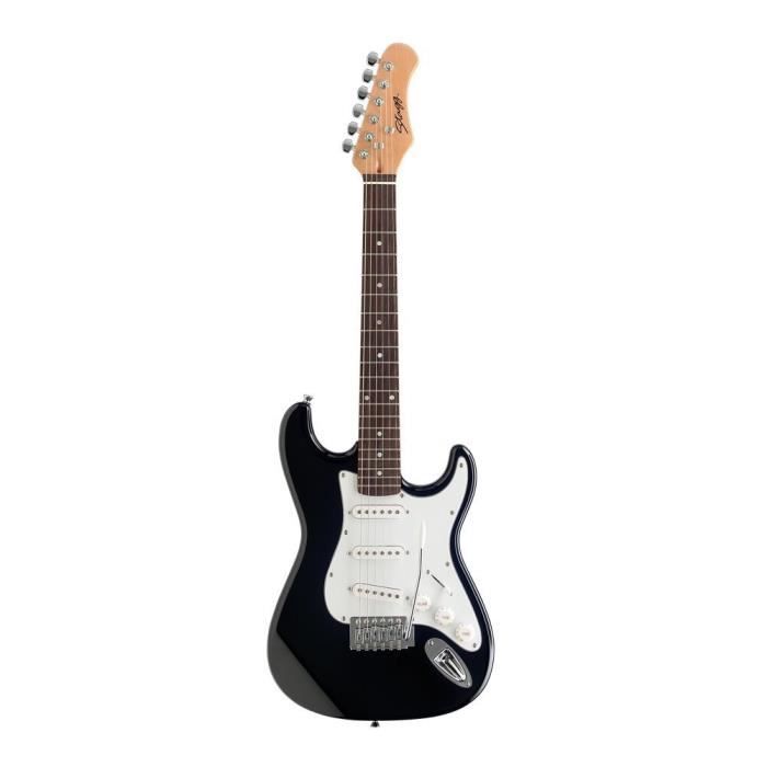 STAGG Guitare Electrique Standard S 3/4 Noir