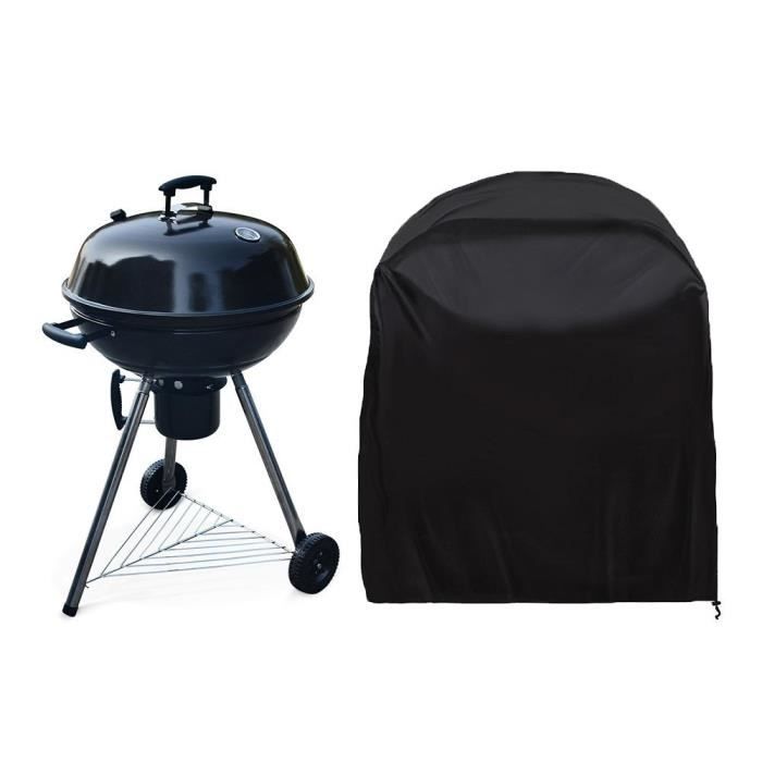 Housse de protection pour Barbecue, couverture de protection pour BBQ d' extérieur, étanche à la poussière, robuste, ronde, noire, contre la pluie