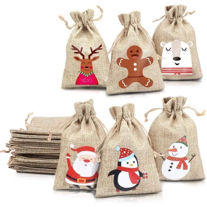 Sac toile hotsell de jute noel