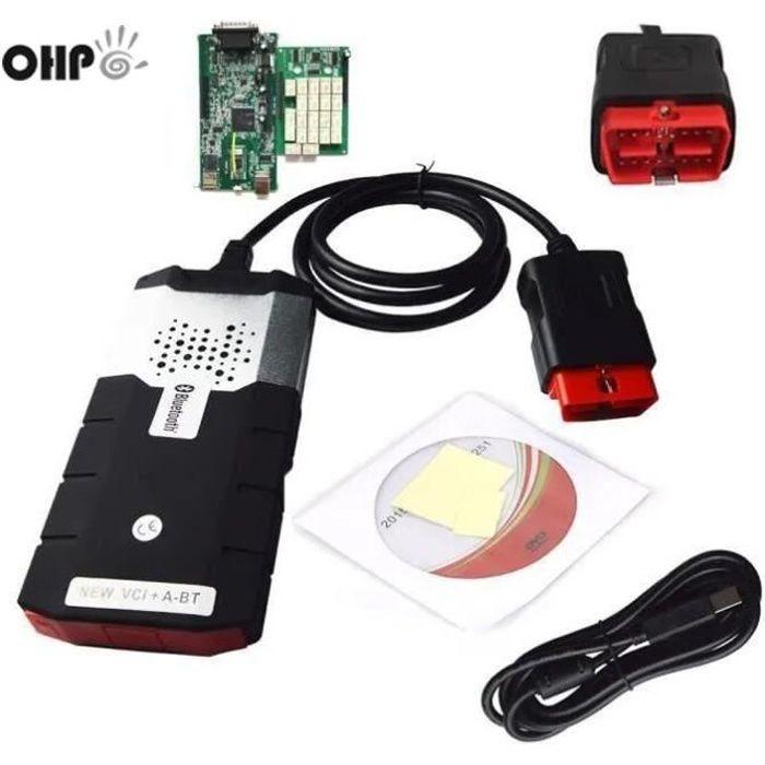 OHP 2018 150e CDP PRO 2015R3 avec Bluetooth DS avec l'outil de diagnostic d'activateur OBD2 Noir