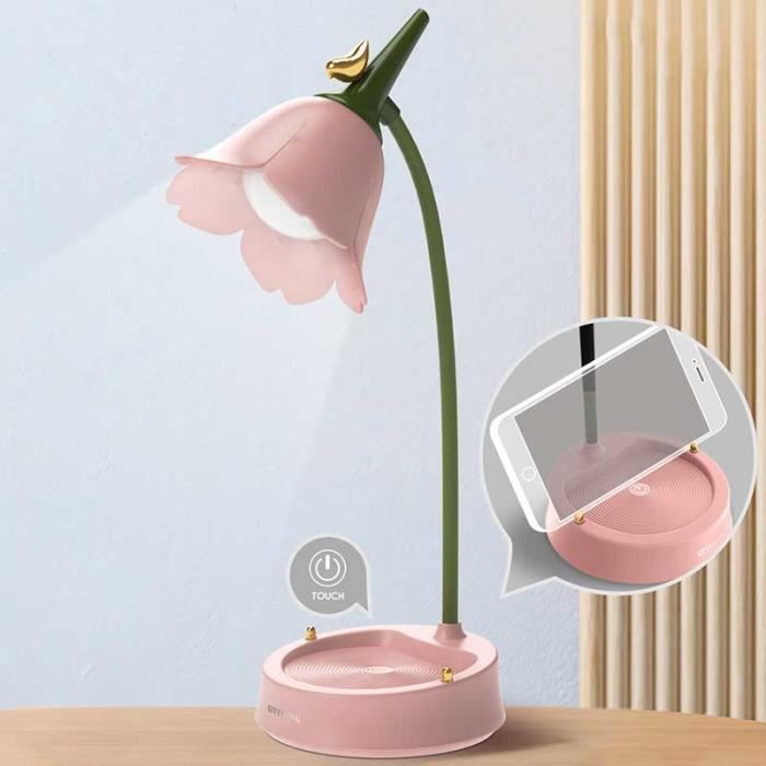 Lampe de Bureau en forme de Fleur Multi-Fonction Tactile Protection des Yeux pour la Lecture Idéal pour Étudiant decoration