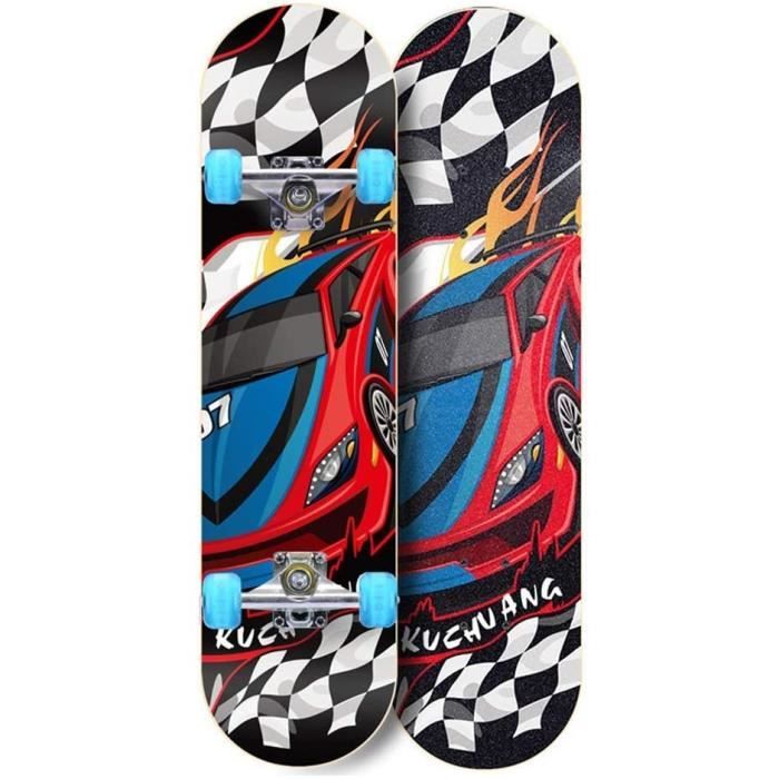 DFWYG Skateboard Planche à roulettes 31 x 8 Pouces 7 Couches Longboards en Bois D/'érable avec Roues Lumineuses à LED Skateboard Cruiser Complète Professionnelle pour Adolescents Adultes Enfants