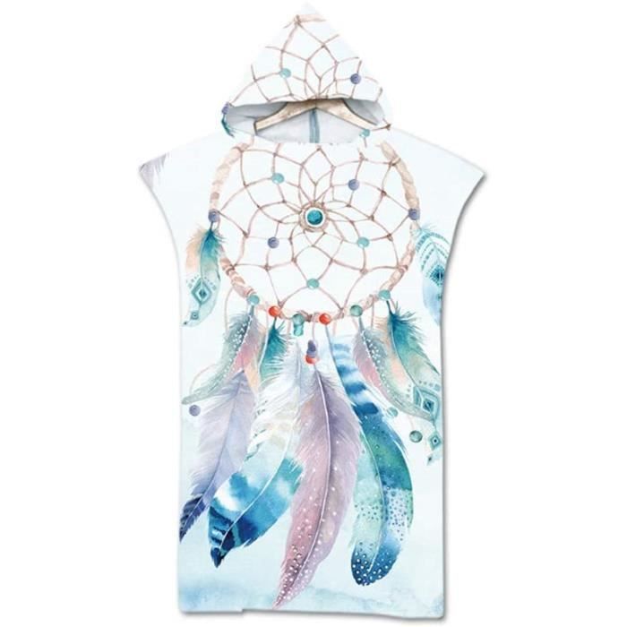 Peignoir De Bain Changement Flintronic - Serviette Poncho Capuche Microfibre 110x80 Cm, Taille Unique