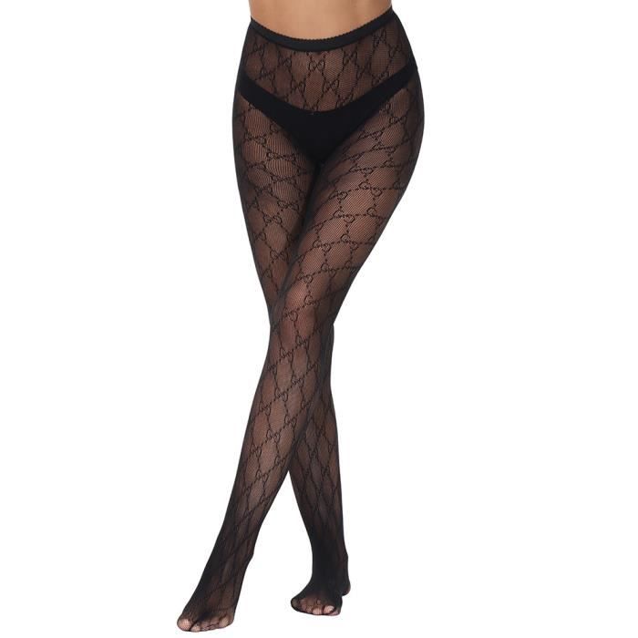 Taille unique noire Collants en r sille avec trou pour femmes