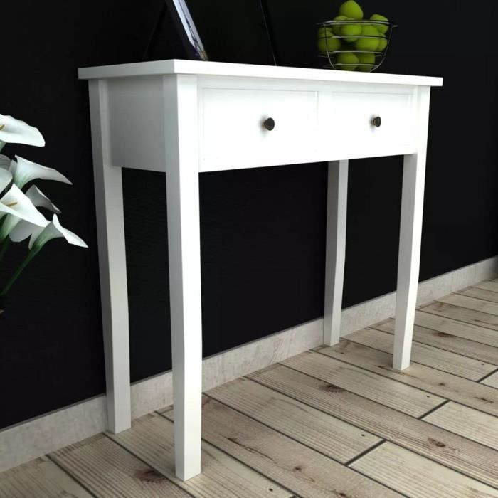 vidaXL Table Console Table d'Entrée avec 2 Tiroirs Table de Salon Table