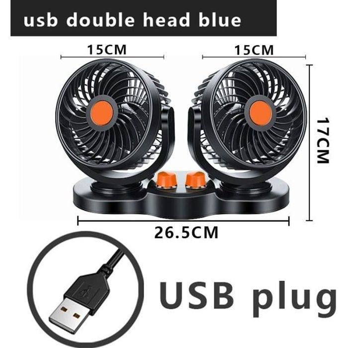 Radiateur de chauffage,Mini ventilateur de refroidissement Usb pour voiture, climatiseur Portable, - Type Double head USB -A
