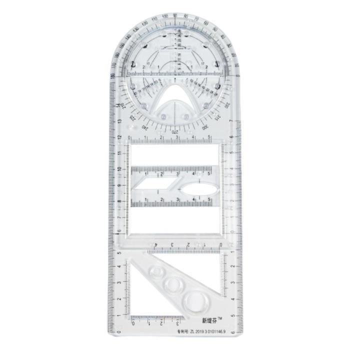 Regle - equerre,Règle de dessin multifonction,mesure géométrique des ...