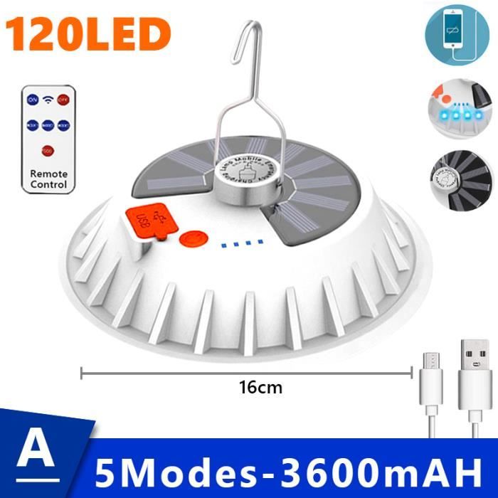 Lot De 2 Ampoules Solaires LED Avec Télécommande - Éclairage Extérieur Pour Tente, Poulailler