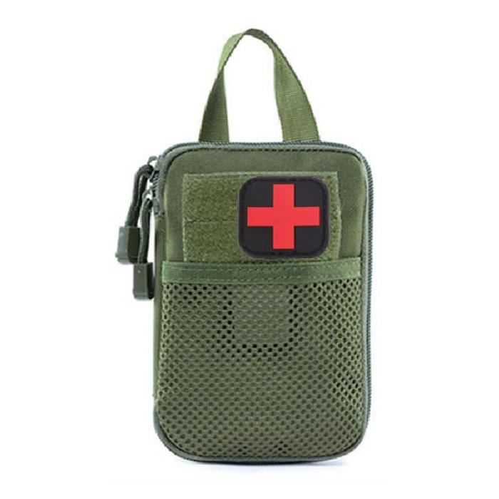 Sacoche Bandoulière Tactique Militaire - Nylon Camouflage Woodland - Dimensions 19x12x8 Cm