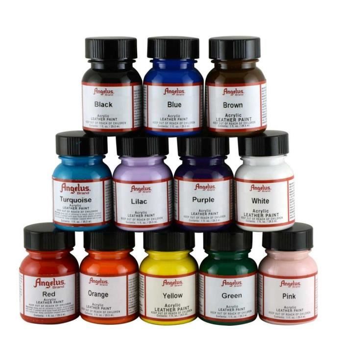 Angelus Leather Paint Set Of 12 1 Oz La cave Cdiscount