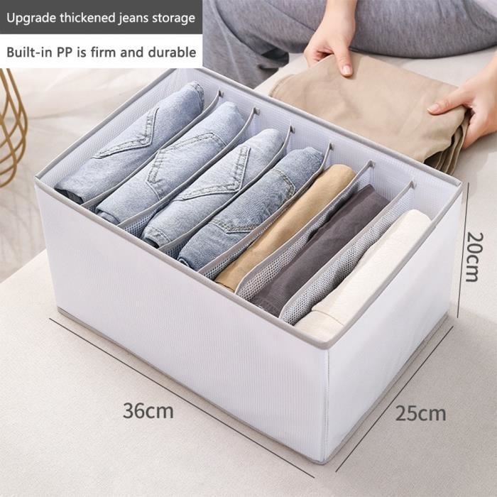 Organisateur de garde-robe 6 pièces, Boîte de Rangement pour Jeans