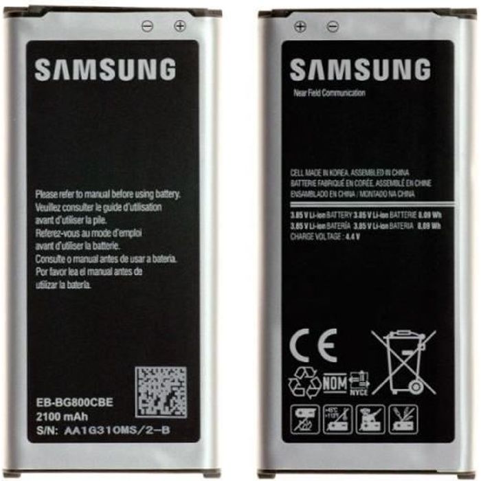 Remplacement de Capacité Améliorée Batterie Interne pour S5 Mini LWMTT 2500mAh Batterie Compatible avec Samsung Galaxy S5 Mini 0 Cycle sans NFC 