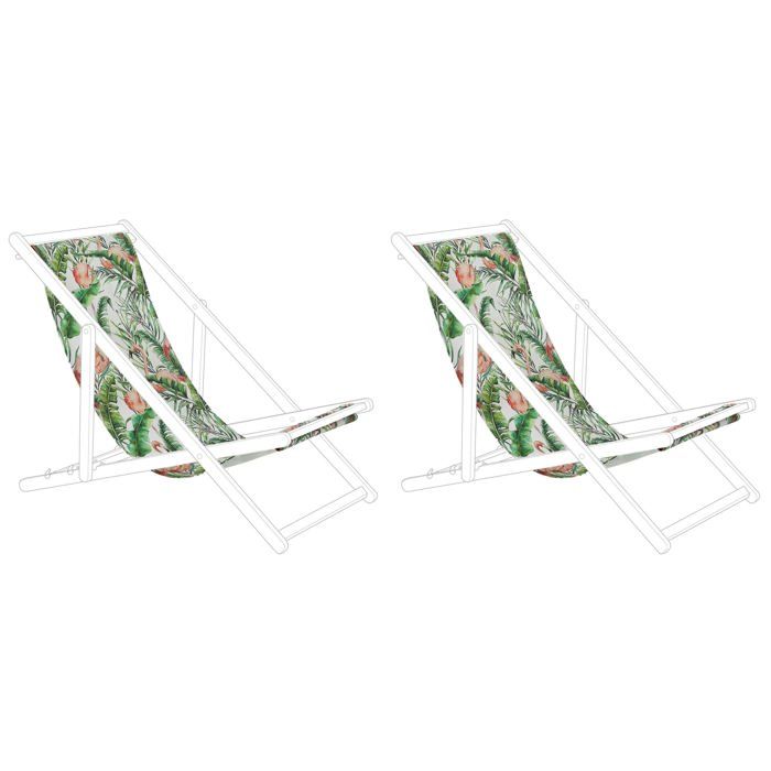 Lot de 2 tissus de remplacement pour chaises longues ANZIO/AVELLINO 113 x 44 cm Multicolore