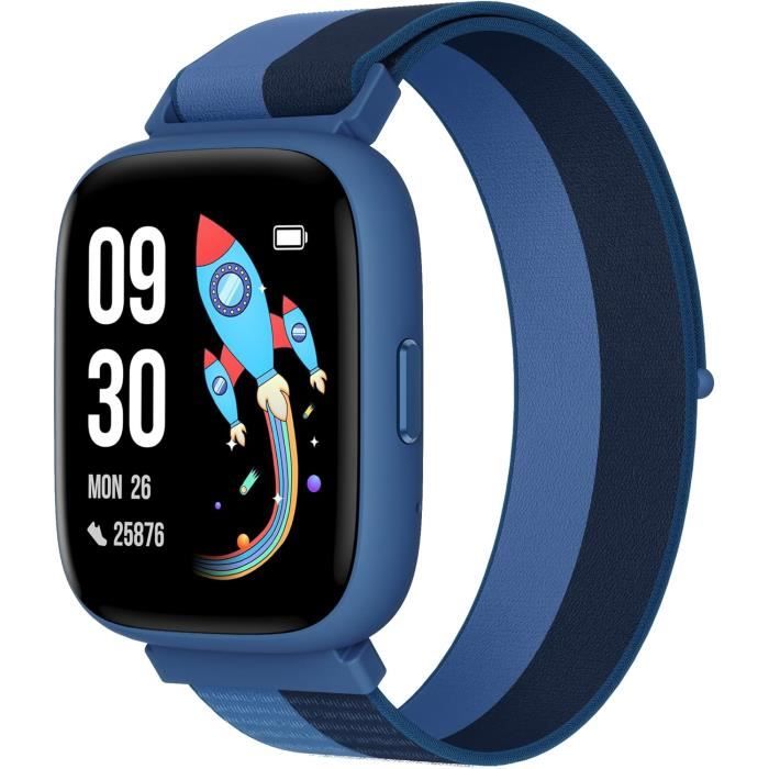Montre Connectée Enfant - BIGGERFIVE - BW02 - Podomètre - Cardiofréquencemètre - IP68 Étanche